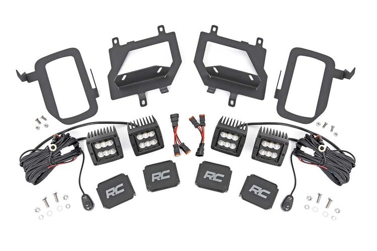 70833 Ford LED Fog Light Kit; Black Series w/ Flood Beam (15-17 F-150)