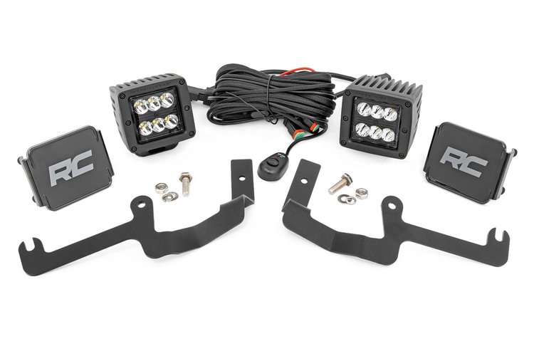 70841 Chevy 2-inch LED Lower Windshield Ditch Kit Black Series Spot Beam