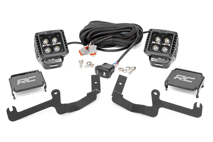 70843 Chevy 2-inch LED Lower Windshield Ditch Kit Black Series w/ White DRL