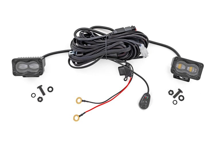 70911 3x1.75 in. Black Series, Yellow, LED Slim Aux, SAE Fog, Pair