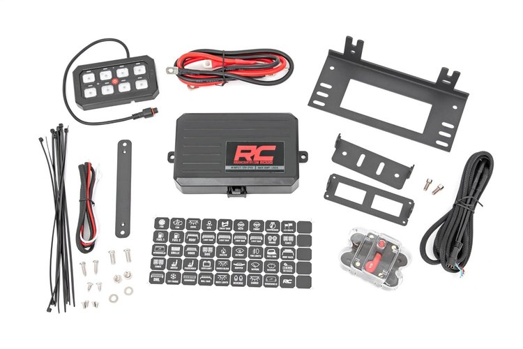 70970 Multiple Light Controller; 8-Gang; Incl. Circuit Breaker; Circuit Board; Circuit Board Mount; Wiring Harness; 50 Stickers;