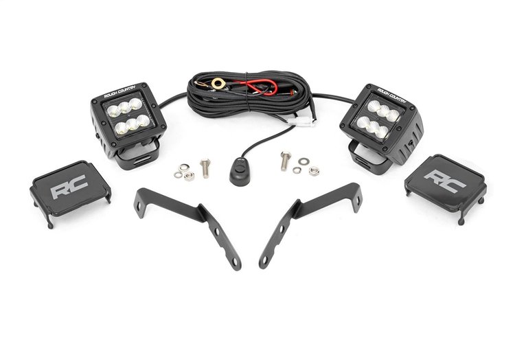71059 LED Light, Ditch Mount, 2andquot; Black Pair, Flood, Chevy 1500 (2007-2013)