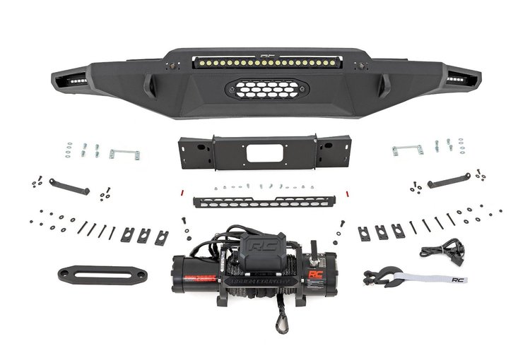 72009 Hybrid Front Bumper, 12000S, Blk LED w/ Amber DRL, Toyota Tundra 2WD/4WD