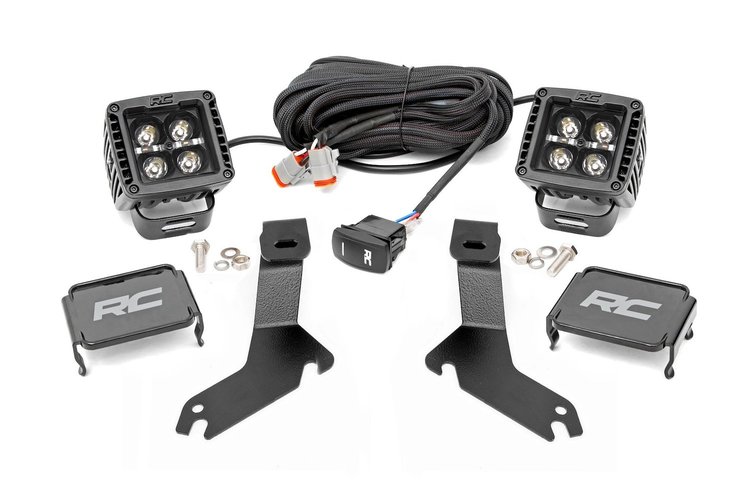 82281 LED Light Kit, Ditch Mount, 2 in. Black Pair, Amber DRL, Chevy Silverado 1500 (99-06)