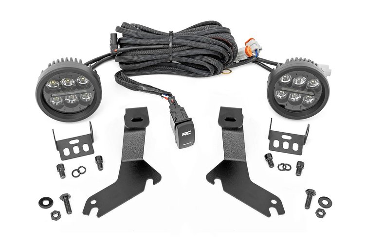 82286 LED Light Kit, Ditch Mount, Black Series Round, 3.5 in., Amber DRL, Chevy 1500 (99-06)