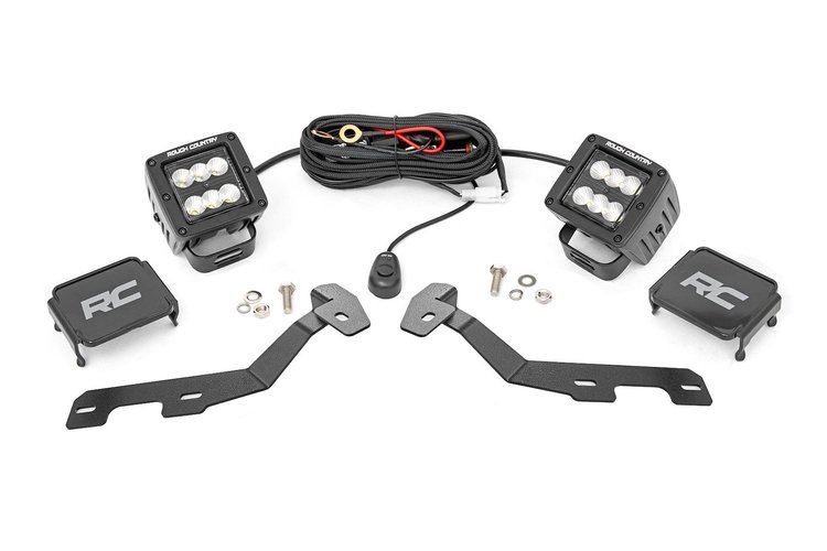 82291 LED Light Kit, Ditch Mount, 2 in. Black Pair, Flood, Ram 1500 2WD/4WD (19-25)