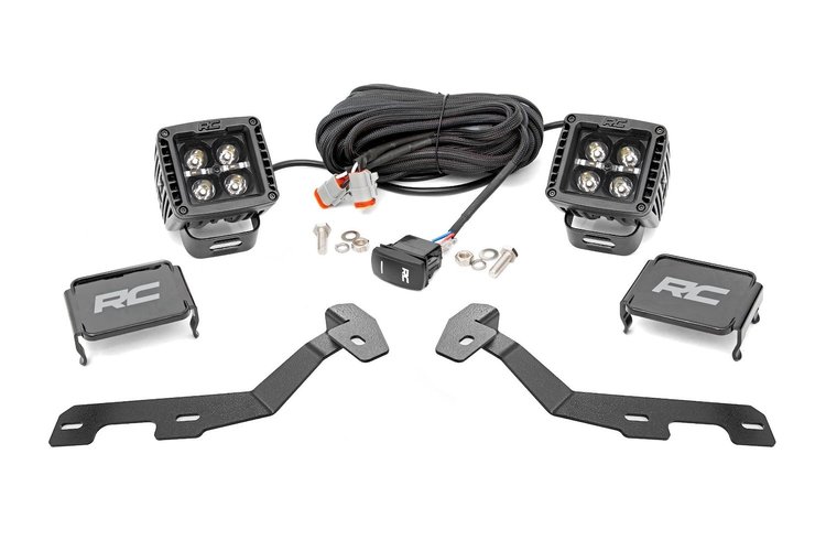 82292 LED Light Kit, Ditch Mount, 2 in. Black Pair, White DRL, Ram 1500 (19-25)