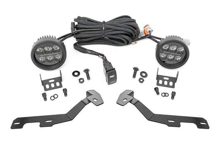 82294 LED Light Kit, Ditch Mount, Black Series Round, 3.5 in., Amber DRL, Ram 1500 (19-25)