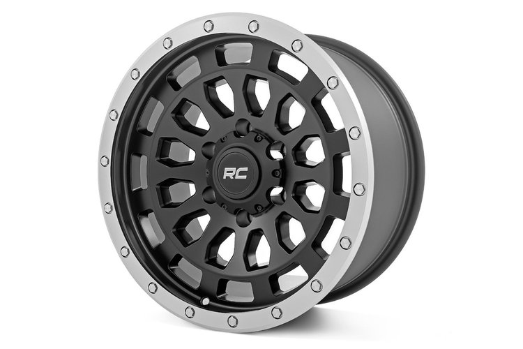 87170912B 87-Series Wheel, Simulated Beadlock, Size: 17" x 8.50", Bolt Pattern: 6 x 5.50" [Black/Machined]
