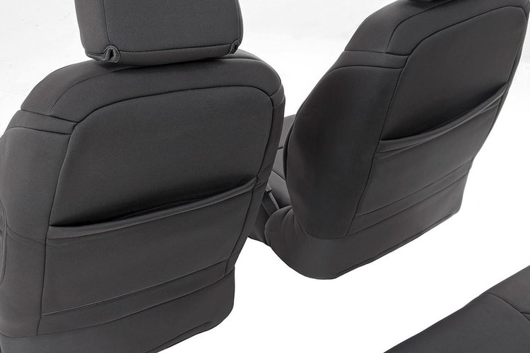 91004F Jeep Neoprene Front Seat Cover, Black (13-18 Wrangler JK Unlimited)