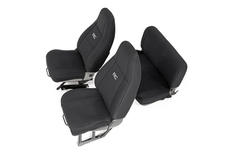 91008 Jeep Neoprene Seat Cover Set / Black (87-90 Wrangler YJ)