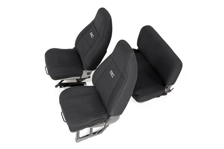 91009 Jeep Neoprene Seat Cover Set / Black (91-95 Wrangler YJ)