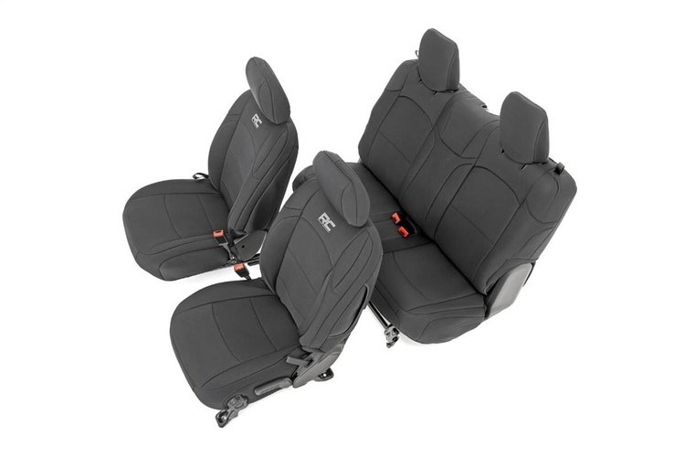 91020 Jeep Neoprene Seat Cover Set, Black (18-20 Wrangler JL)