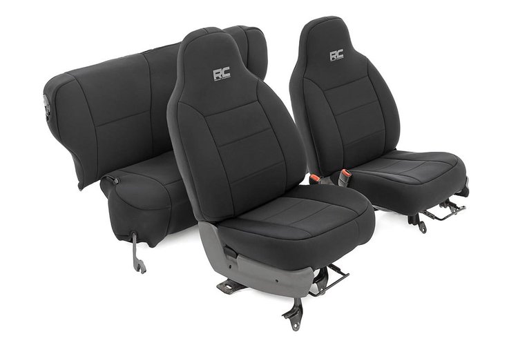 91021A Seat Covers, Non Detach Headrest FR and Rear, Jeep Cherokee XJ (84-96)