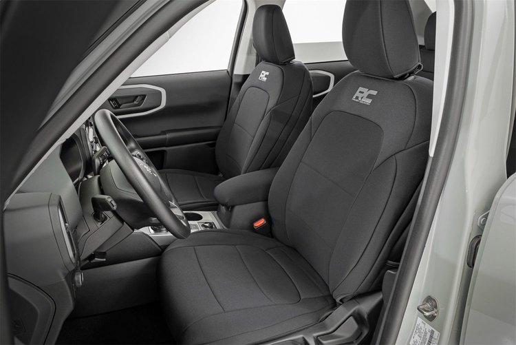 91047 Seat Cover Set; Black Neoprene; Incl. 2-Front Seat Covers; 2-Rear Seat Covers; 4 Headrest Covers;