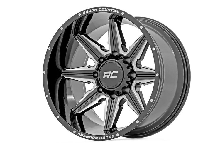 91221212M 91M-Series Wheel, One-Piece, Size: 22" x 12", Bolt Pattern: 6 x 5.50" [Gloss Black]