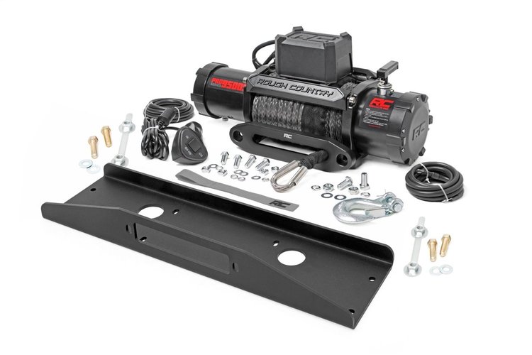 92073 Winch Mounting Plate; w/PRO9500S Winch; For Models 2018-2021 Mahindra Roxor 4WD;