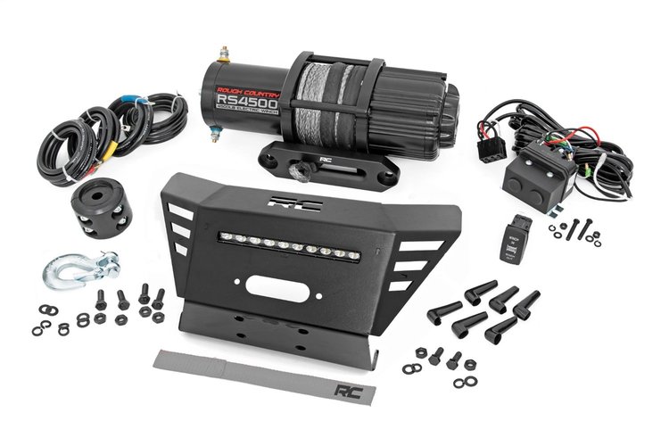 92079 Winch Mounting Plate; 10 in.; Black Slimline; w/RS4500S;
