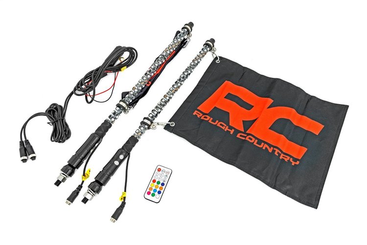 93002 LED Light Whip Kit, 2 ft, Multi-Color, 2-pc