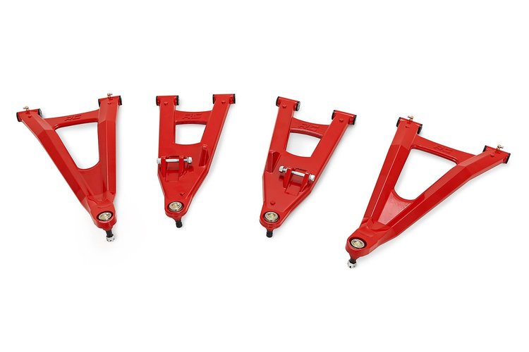 93155RED Red Forged Alum High Clearance 2 in. Fwd Offset Control Arms w/Ball Joints, Polaris Ranger 1000XP