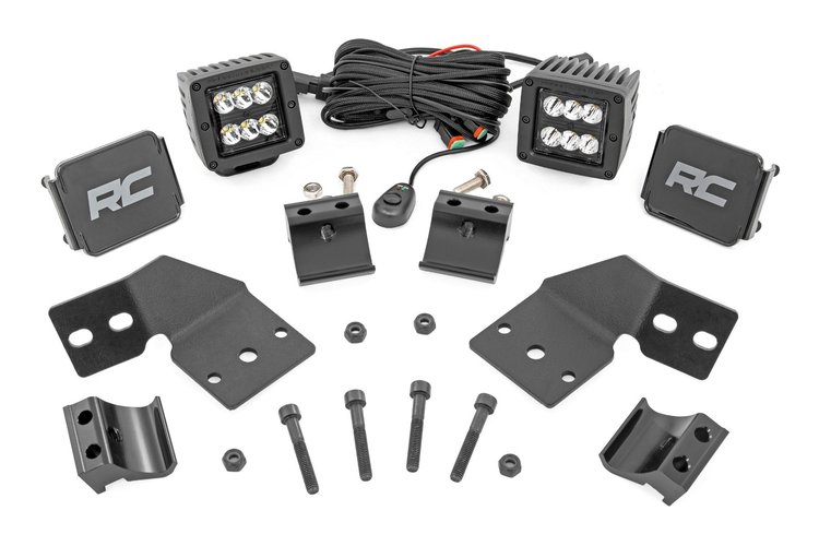Front Mount 2 in. Black LED Light Kit Pair for 2024-2025 Polaris XPEDITION Models