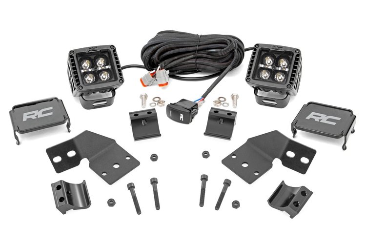 Front Mount 2 in. Black LED Light Kit Pair with White DRL for 2024-2025 Polaris XPEDITION Models