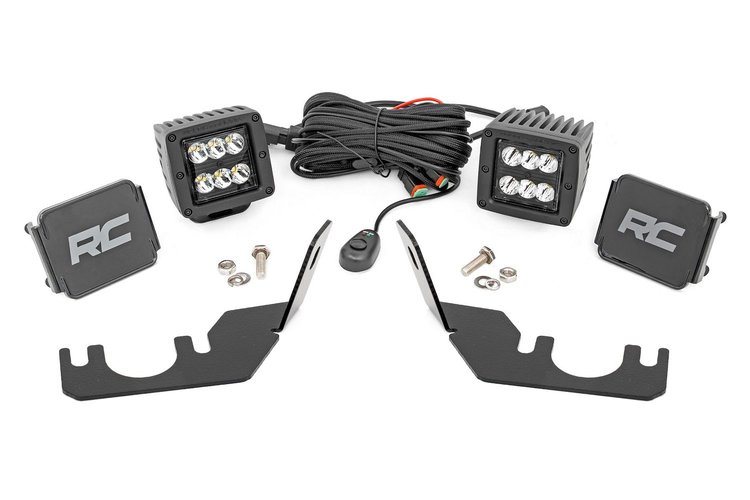 94006 LED Light, Rear Mount, 2 in. Black Pair, Spot, Kawasaki Teryx