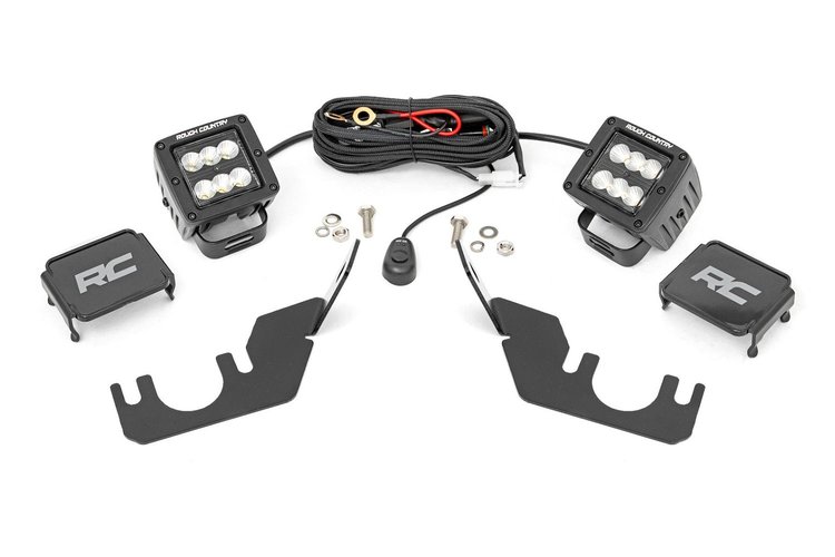 94007 LED Light Kit, Rear Mount, 2 in. Black Pair, Flood, Kawasaki Teryx 800/Teryx4 800