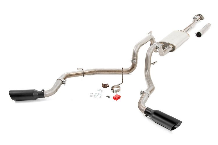 96006 Dual Cat-Back Exhaust System w/ Black Tips (15-20 F-150)