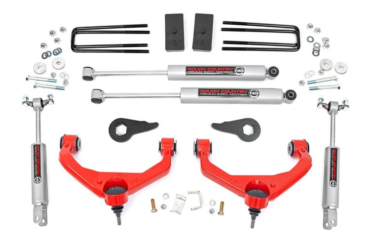 97530RED 3.5 in. Lift Kit, w/ Overloads, Chevy/GMC 2500HD/3500HD 2WD/4WD (11-19)