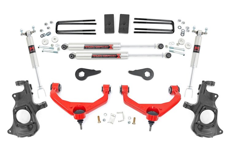 97640RED 3.5 in. Knuckle Lift Kit, M1, w/ Overloads, Chevy/GMC 2500HD/3500HD (11-19)