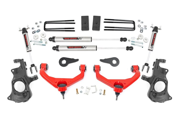 97670RED 3.5 in. Knuckle Lift Kit, V2, w/ Overloads, Chevy/GMC 2500HD/3500HD (11-19)