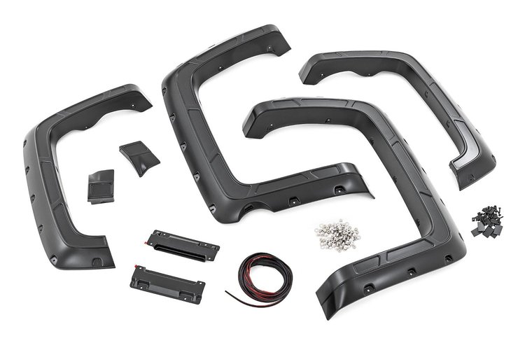 A-C11612-GA0 Defender Fender Flares Fits Select Chevy Silverado 1500, 5'9 in. Bed, GA0 North-Sky Blue