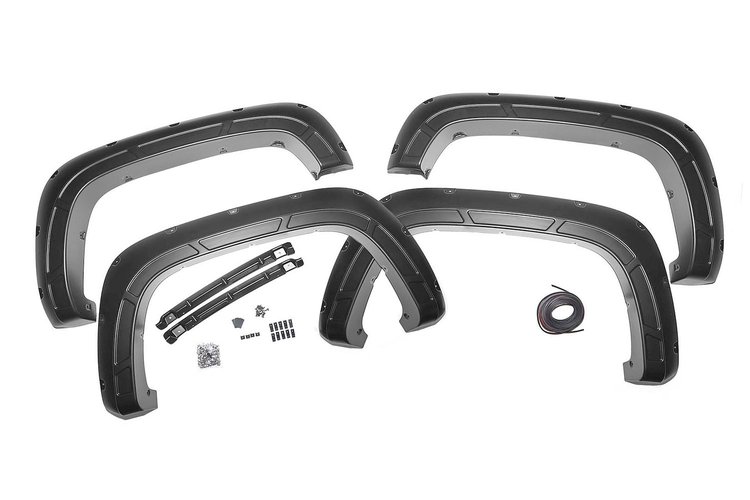 A-C12011-GBA Defender Pocket Fender Flares , Black, Fits Select Chevy Silverado 2500 HD/3500 HD