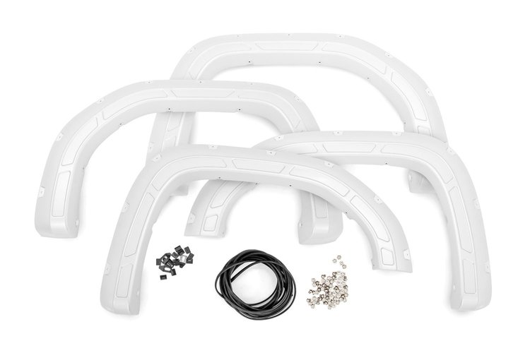 A-G11950-GAZ Defender Pocket Fender Flares , White, Fits Select GMC Sierra 1500