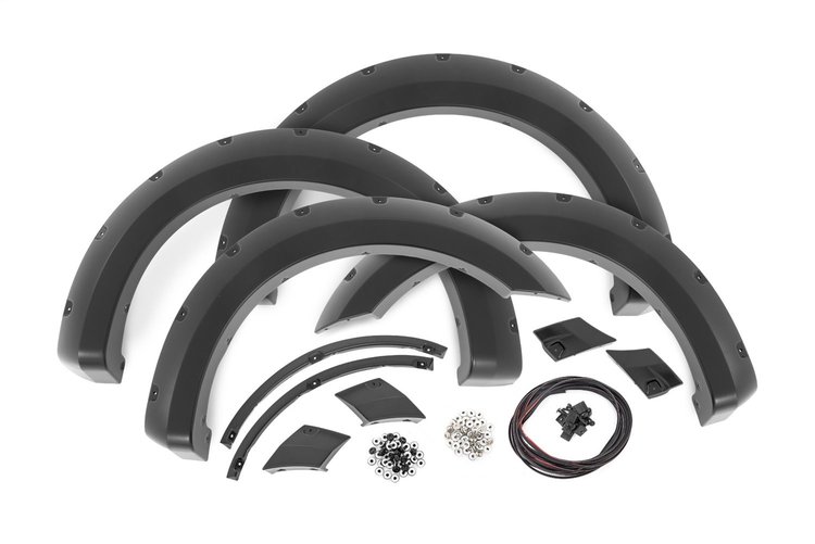 F-F11811A-UM Pocket Fender Flares; Agate Black; 2 in. Tire Coverage; 6.25 in. Flare Height;