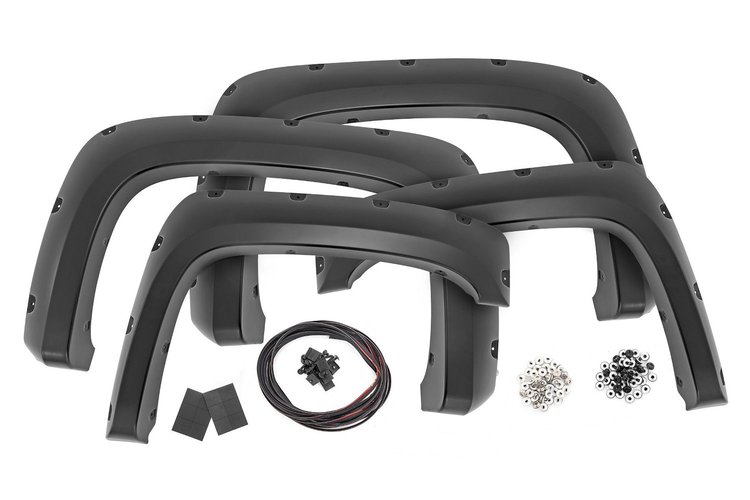 F-C10714B-GBA Pocket Fender Flares, GBA Black, Chevy Silverado 1500/2500HD/3500HD (07-14)