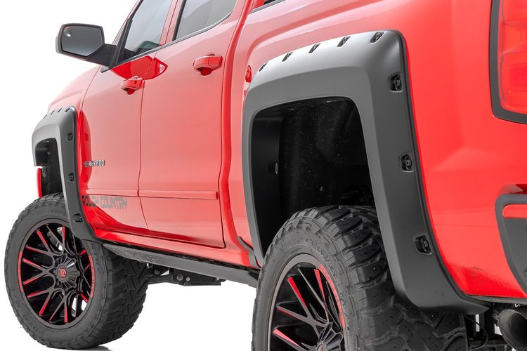F-C11413A-GCN Pocket Fender Flares Fits Select Chevy Silverado 1500/Classic 5'9 in. Bed, GCN Victory Red