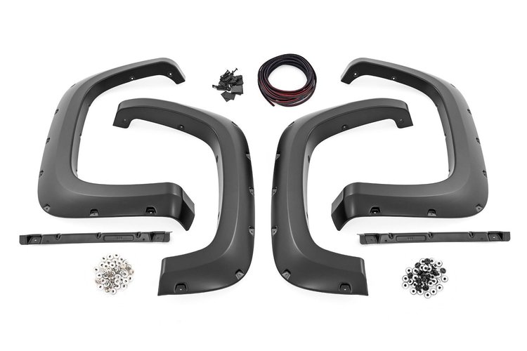 F-C12011A-GLT Pocket Fender Flares Fits Select Chevy Silverado 2500 HD/3500 HD, GLT Glacier Blue