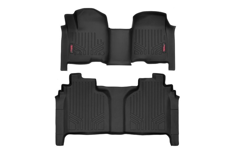 M-21613 Hvy Dty Flr Mts (F/R, Chev Silverado/GMC Sierra Crew Cab, Bnch St)