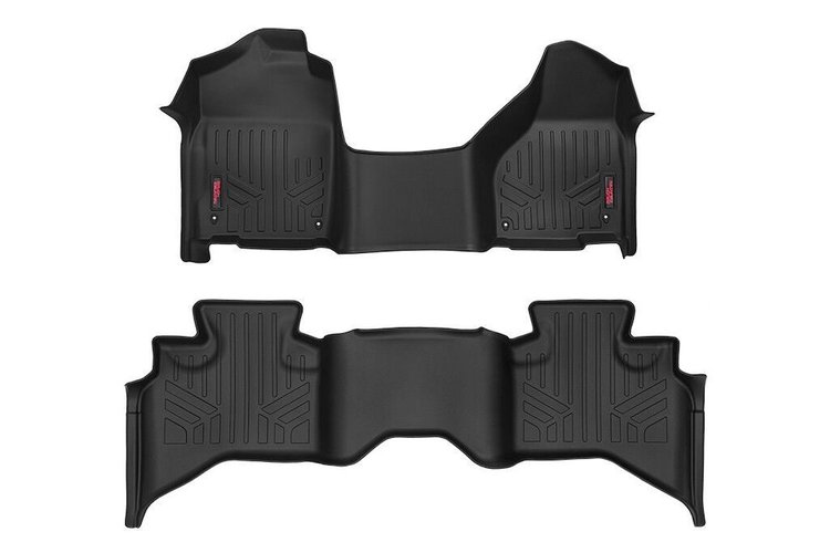 M-31312 HD Floor Mats - Front/Rear Combo (Quad Cab Models w/ Half Length Floor Console)