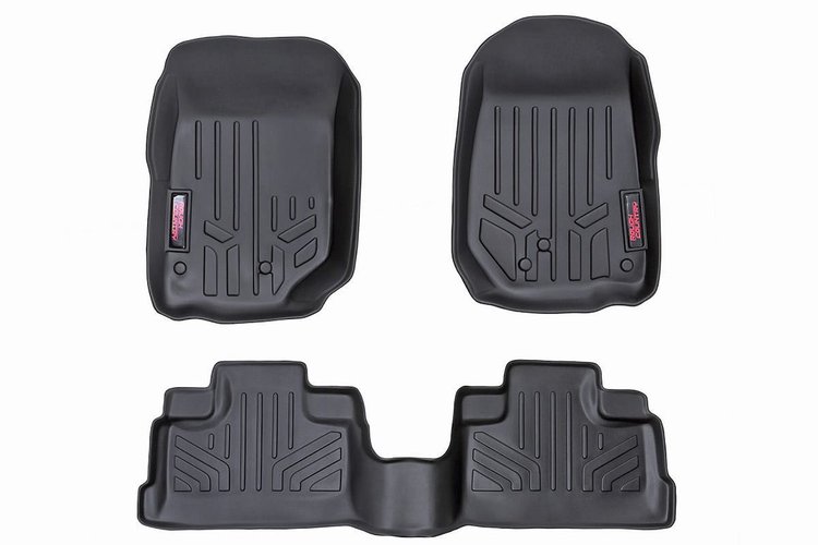 M-61412 Heavy Duty Floor Mats - Front and Rear Combo (14-18 JK Unlimited Models)