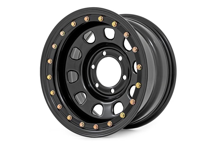 RC51-7873SL Steel Simulated Bead Lock Wheel, Black, 17x9, 5x5, 3.30 Bore, -12