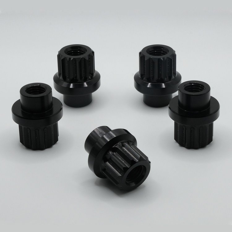 LN-014SB Billet Aluminum Lug Nut Set, 12-Point, 7/16 in.-20 Thread, Shank Seat [Black]