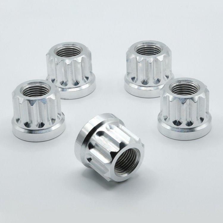 LN-21P Billet Aluminum Lug Nut Set, 12-Point, 5/8 in.-18, Flange/Flat Seat [Polished]