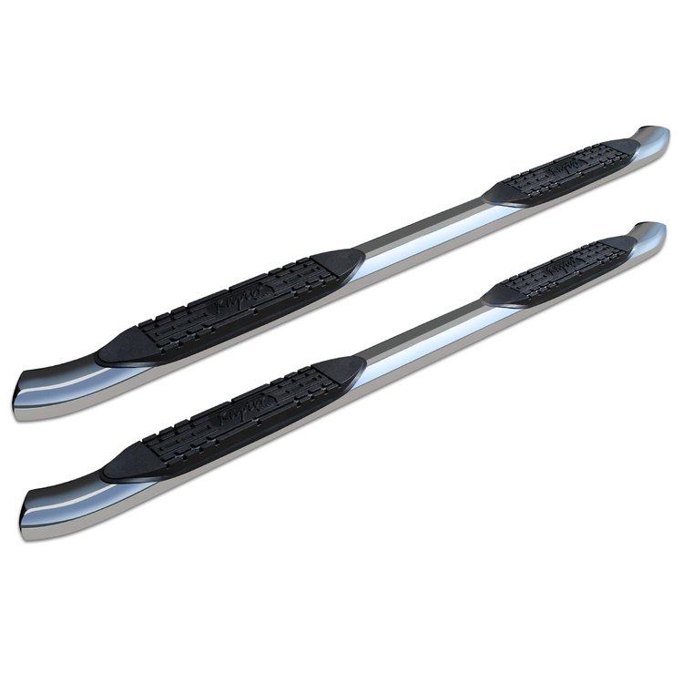 1502-0537M 4 in OE Style Curved Oval Steps, Polished Steel, Fits Select Dodge/Ram 1500/2500/3500