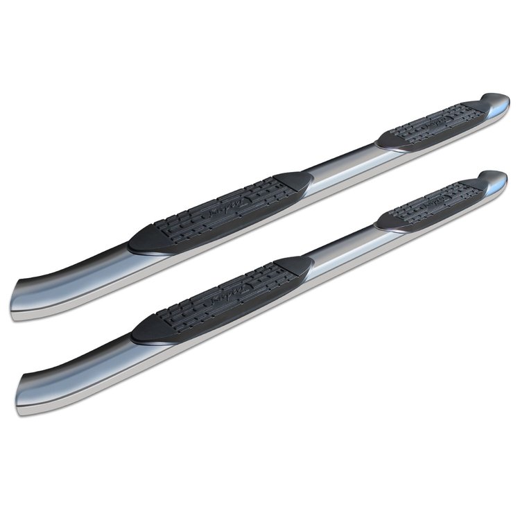1601-0010 5 in OE Style Curved Oval Steps, Polished Steel, 99-19 Chevy Silverado/GMC Sierra 1500/2500/3500