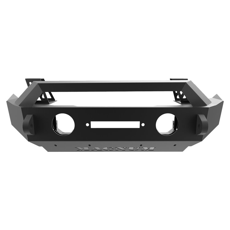 FBM21JPN-RT Magnum Front Stubby Winch Ready Bumpers, Black Textured Alloy Steel, 07-18 Jeep Wrangler JK/JKU