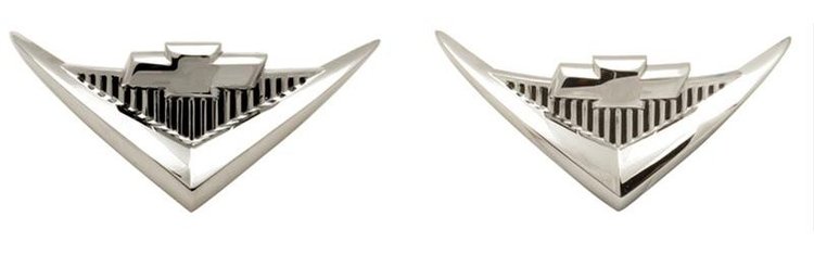 DC-384 "V8" Under Taillights Emblem Set, 1955 Chevy [Chrome]