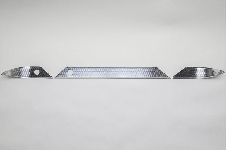 DT55-205 Dash Trim Set 1960 Chevy Tri-Five, W/O Radio Cutout, W/O Black Silk Screening [Polished]